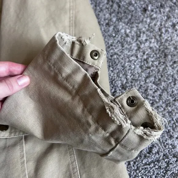 Vintage Lands' End Field Jacket XL Mens Chore Barn Coat Corduroy Collar Lined